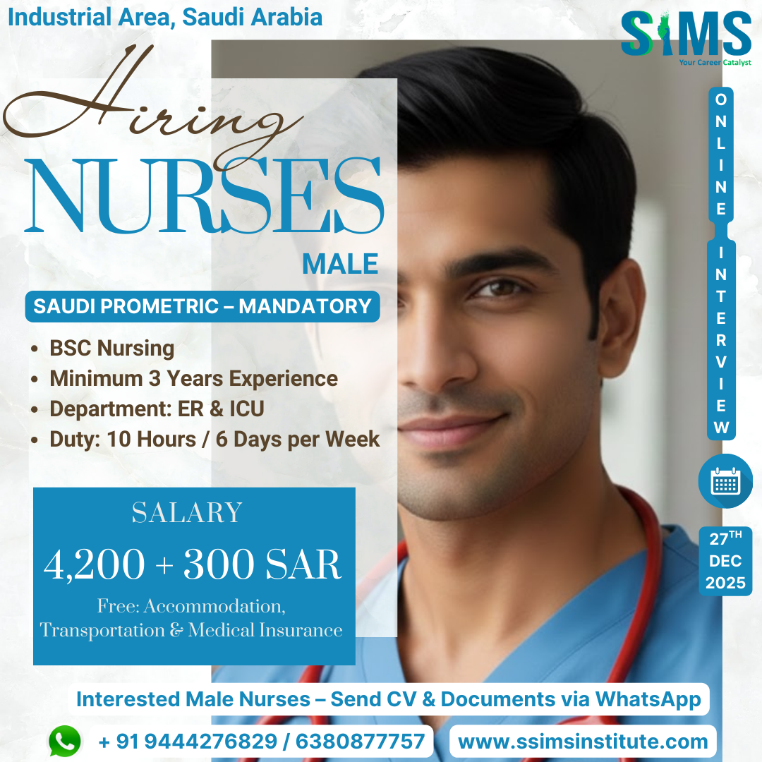 Male Nurse – ER & ICU (Saudi Arabia) — Gulf job poster